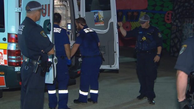 Emergency crews at Bondi Beach after a woman was pulled from the water.