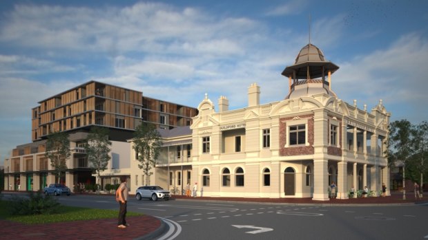 An artist's impression of how the Guildford Hotel redevelopment would have looked if the seven storey development was given the green light.