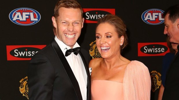 The funny side: Sam Mitchell and his wife Lyndall laughed off the incident.