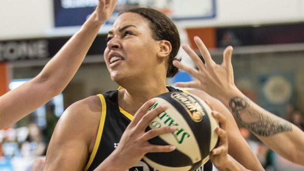 Bounced out: Melbourne's Liz Cambage was ejected for a second technical foul.