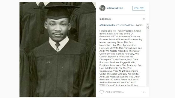 Spike Lee's Instagram post with a picture of Martin Luther King.