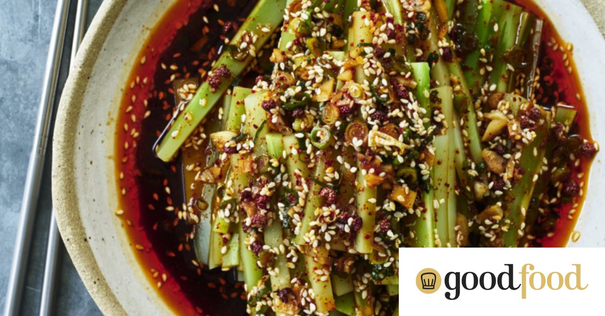 Adam Liaw's broccoli stem salad with Sichuan dressing