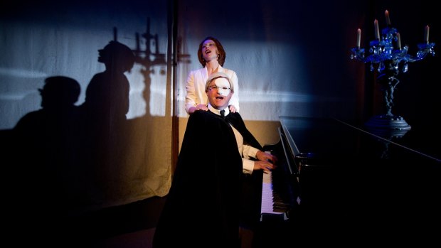 Amanda Bishop and Phillip Scott in the Wharf Revue 2015.