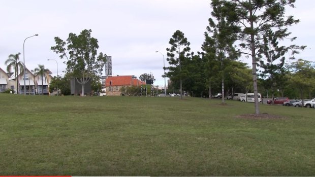 The area of parkland near Brisbane's Centenary Pool that is likely to become Carol Lloyd Place.