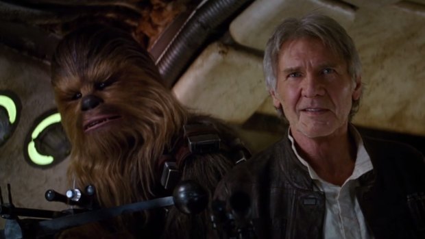 They're back: Harrison Ford returns as the fast-talking Han Solo with co-pilot and friend, wookie Chewbacca. 