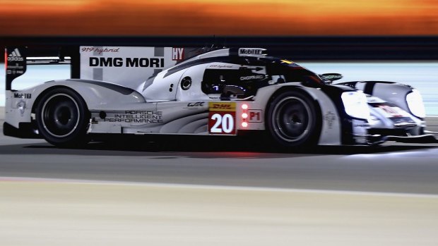 Mark Webber driving a Porsche during the Bahrain leg of the World Endurance Championship last month.
