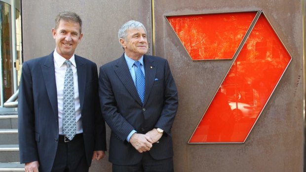 Seven West Media chief executive Tim Worner (left) and chairman Kerry Stokes, are steering the network through tough times for free-to-air television. 