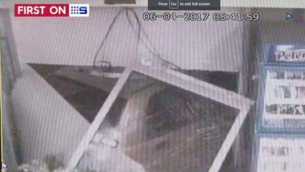 Thieves crash a car into a Hamlyn Heights store in order to gain entry.