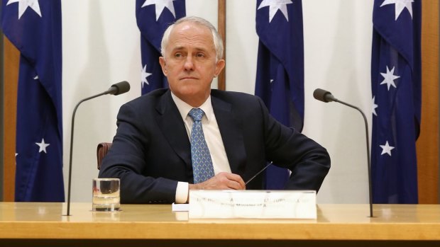 Prime Minister Malcolm Turnbull during the signing of National Disability Insurance Scheme agreements at Parliament House on Wednesday.