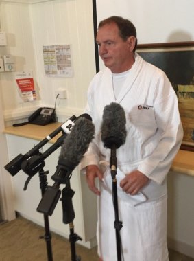 Mr Pisasale the day he stepped down as mayor from an Ipswich hospital, citing ill health.