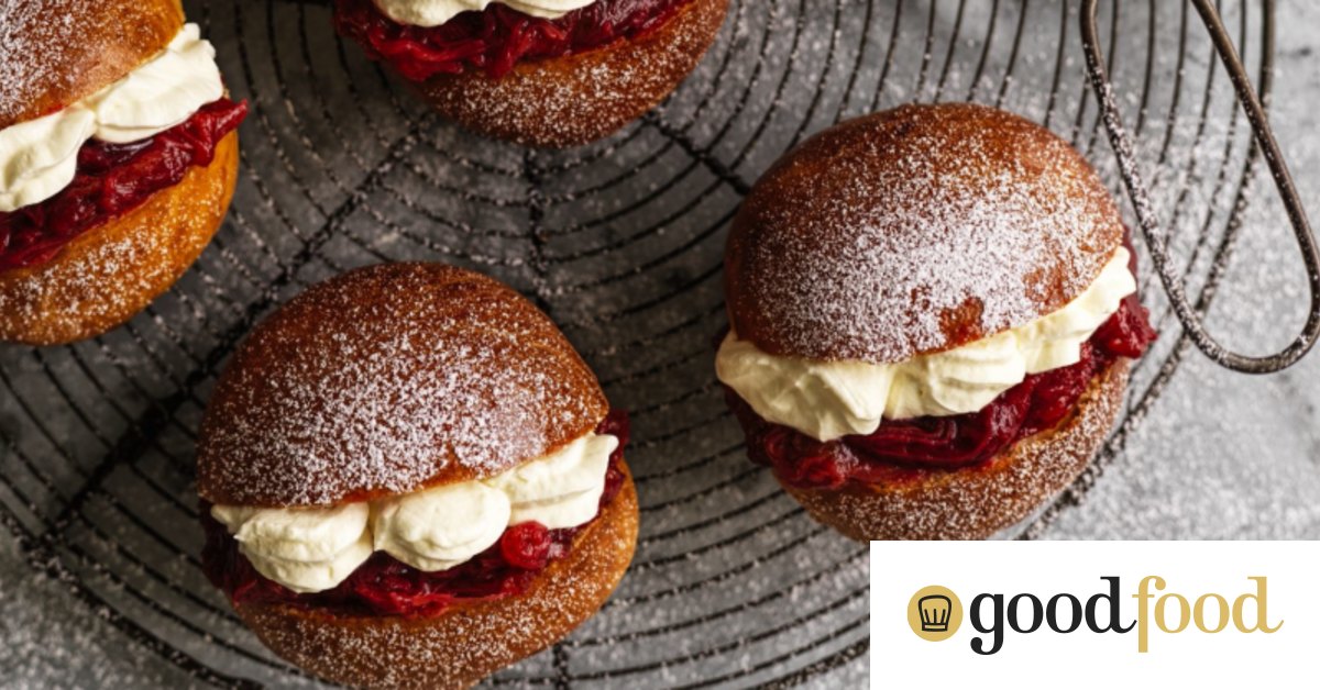 Helen Goh's rhubarb and vanilla cream splits