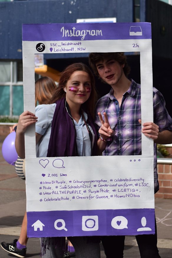 Wear It Purple day celebrations at Sydney Secondary College Leichhardt Campus.