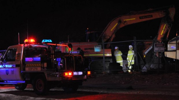 Firefighters at the blaze that destroyed machinery in Perth's south.