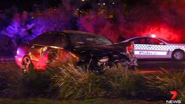 The crash scene in Attwood on Sunday night.