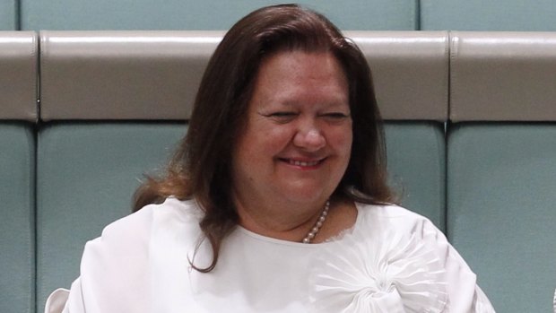 Gina Rinehart at the maiden speech of Agriculture Minister Barnaby Joyce in 2013.