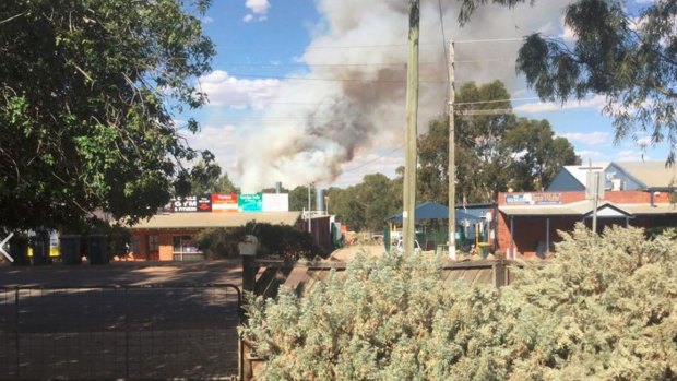 Fire burning in Toodyay on Saturday.