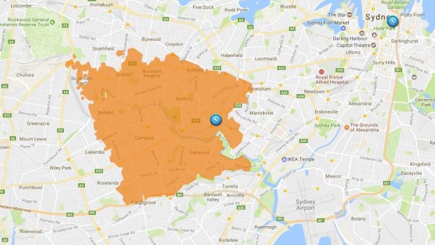 The area impacted by the "major power failure".