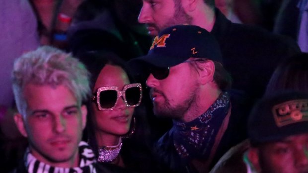 Singer Rihanna and actor Leonardo DiCaprio attend a Coachella party over the weekend for Levi's.