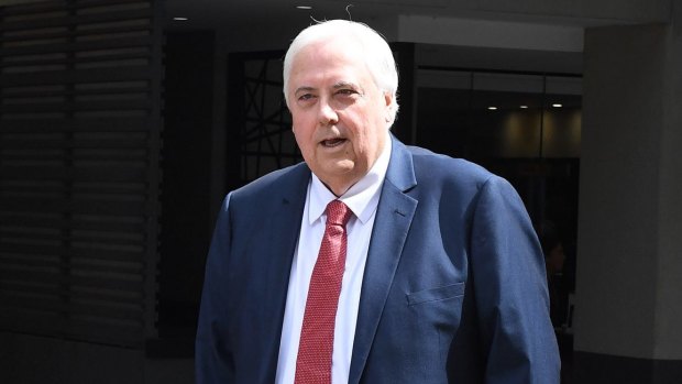 Clive Palmer arrives for a court date in February. 