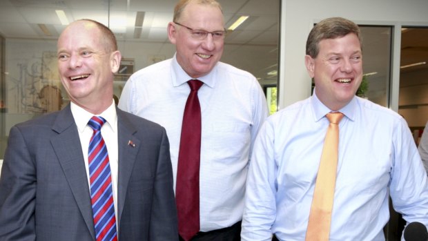 In happier times - Queensland's leadership trio. .