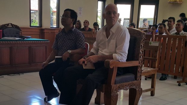 Former Reuters correspondent David Fox faces Denpasar District Court on drug charges.