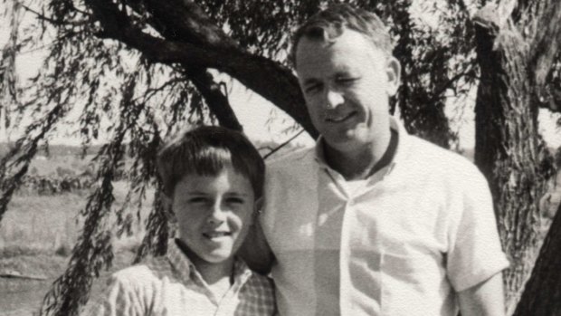 Malcolm Turnbull aged 9 with his father Bruce.