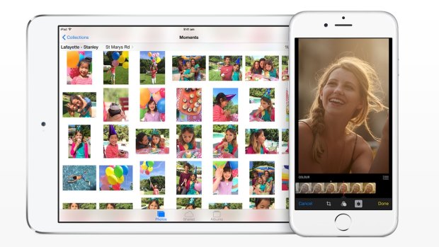 Apple iOS 8's new Photos app.