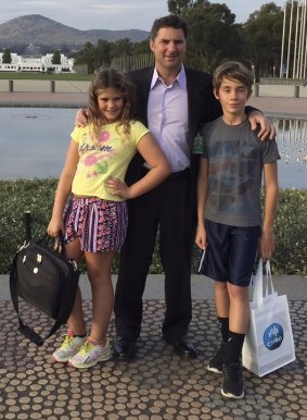 CSIRO chief executive Dr Larry Marshall with his children Patrick, 12, and Jessica, 10. Both children do chores for their pocket money and are fined if they fight.