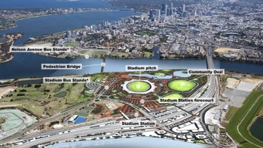 Perth's new multi-purpose stadium on the Burswood Peninsula and is scheduled for completion in 2018.