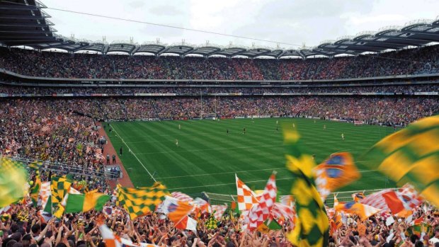 Flags flying at match day in Croke Park.