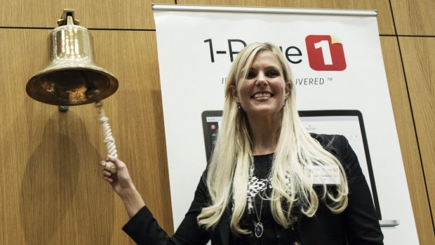 1-Page chief executive Joanna Riley was all smiles when the company listed on the ASX in 2014.  