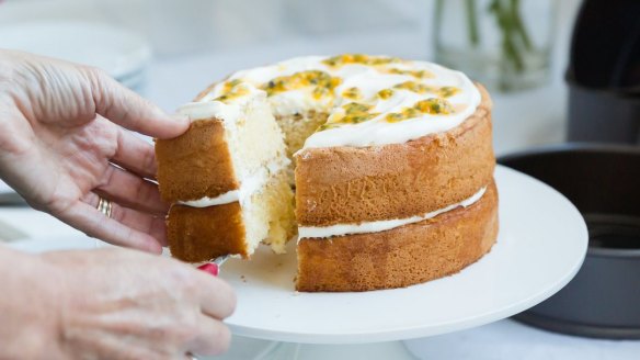 Anneka Manning's step-by-step sponge cake guide, including why you should use hot milk and cut the cake vertically <a href="https://www.goodfood.com.au/recipes/how-to/hot-milk-vertical-cutting-and-sweet-syrups-how-to-make-the-perfect-sponge-cake-20170601-gwiauq"><b>(recipe and tips here)</b></a>.