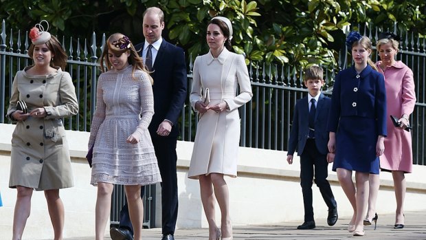 The Royal Family arrive for the Easter Sunday service.