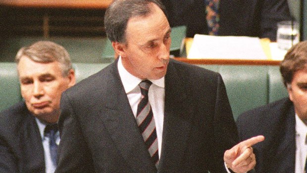 Prime Minister Paul Keating 1995. Twenty years earlier in the national parliament he referred to The Sydney Morning Herald as "that well known radical journal".