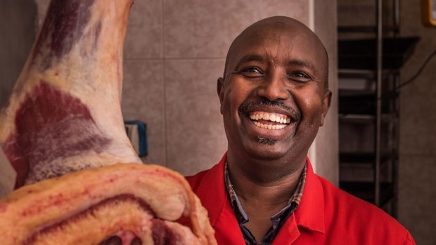 Abukar Hersi is a butcher at Macca Meats in Flemington.