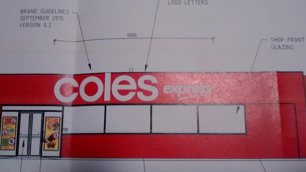 The original application to the City of Swan featured Coles Express branding on the service station, which has since been removed. 