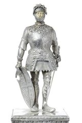 An early 20th century German silver and ivory Medieval knight by Wilhelm Weinranch and Fritz Schmidt.