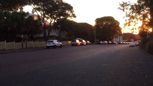 The view down the hill on Coogee Bay Road.