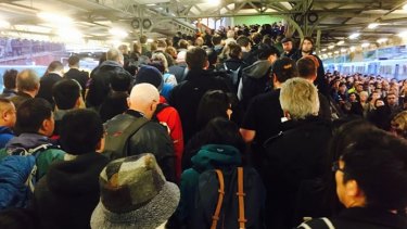 Peak-hour commuters at Camberwell station heading to buses after the horror crash at Surrey Hills.