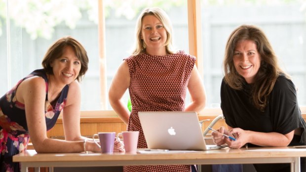 Mothers embracing self-employment with online businesses, left to right: Katrina McCarter, Jen Petrovic, Gaby Chapman.