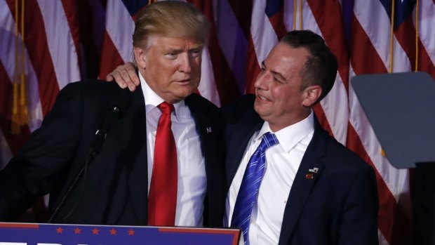 US President-elect Donald Trump with Reince Priebus, one of the contenders for his chief of staff role. 