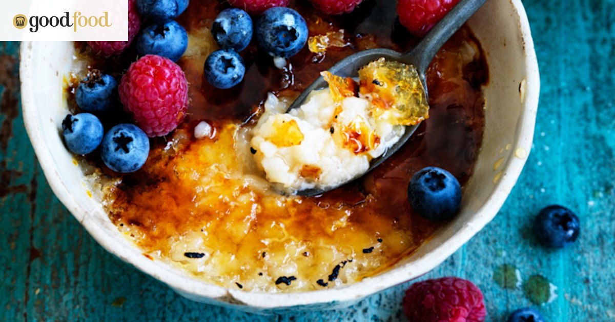 Rice pudding recipe: Bruleed rice pudding berry pots