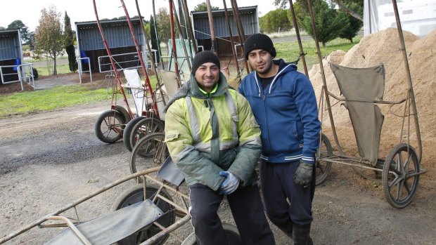 Ahmed (left) and Freddy Taiba at their Sunbury base in 2012.