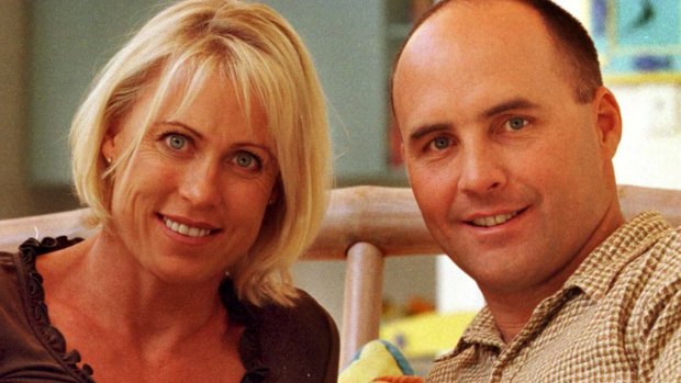 Lisa Curry and Grant Kenny at home on the Sunshine coast in 2000.