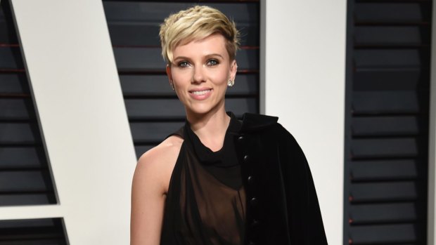Scarlett Johansson arriving at the recent Vanity Fair Oscar Party.