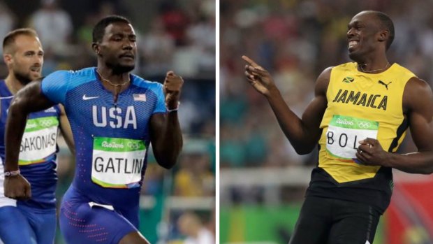 Justin Gatlin and Usain Bolt.