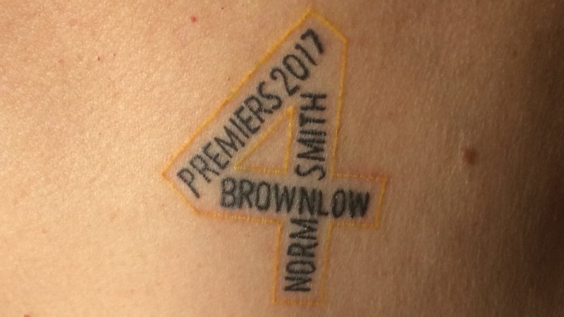 Dustin Martin S Grandmother Gets Tattoo Which Commemorates His Amazing Year