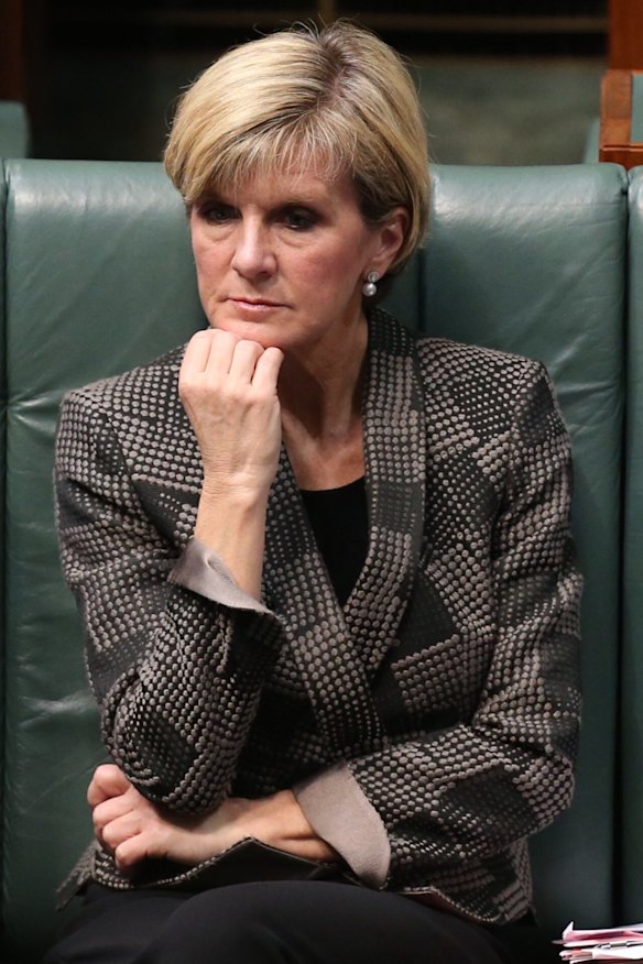 Foreign Affairs Minister Julie Bishop during question time  on Thursday.