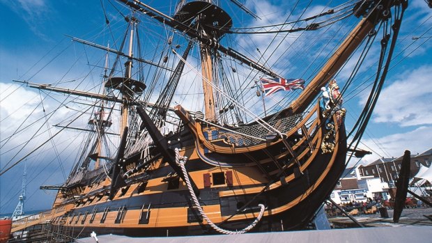 Nelson's HMS Victory at Portsmouth.