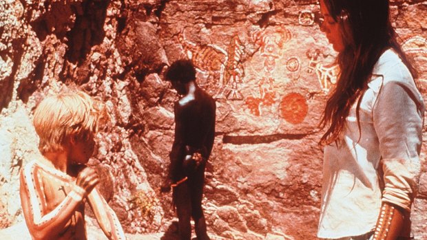 Lucien John, David Gulpilil and Jenny Agutter in the film Walkabout. 